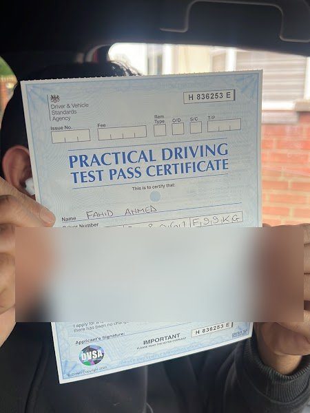 DVSA practical driving test pass certificate, automatic, Enfield
